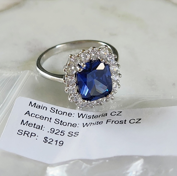 NWT Ryze Wisteria & White Frost CZ .925 Sterling Silver Ring - Size 8.25 - Picture 3 of 11